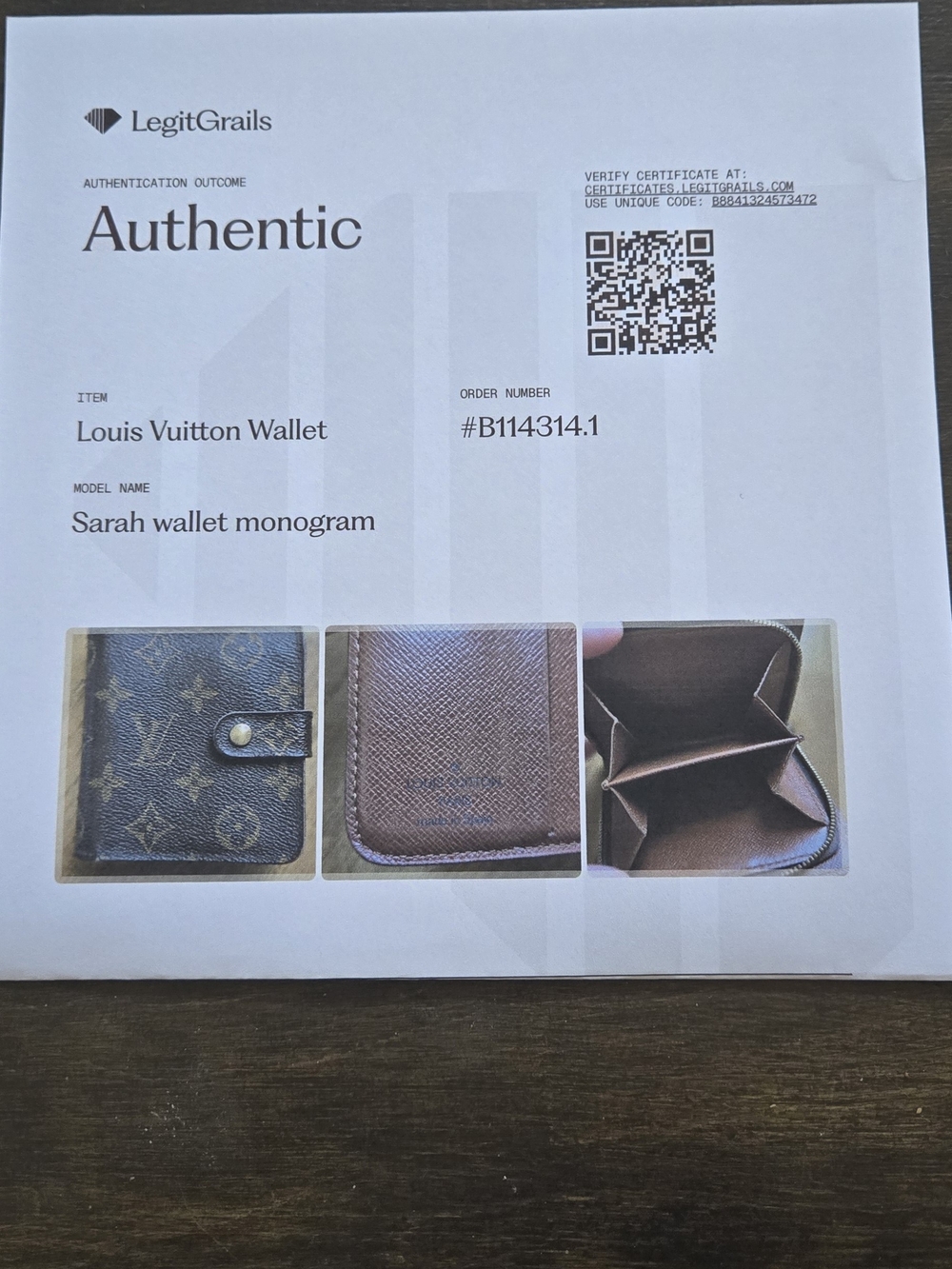 Louis Vuitton Sarah Monogram Wallet in Brown Monogram Canvas